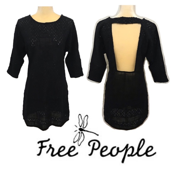 Free People Other - NWT Free People cotton black tunic dress coverup xs